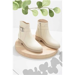 Bambi Bej Leather Kadın Bot & Bootie K02531049203