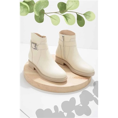 Bambi Bej Leather Kadın Bot & Bootie K02531049203