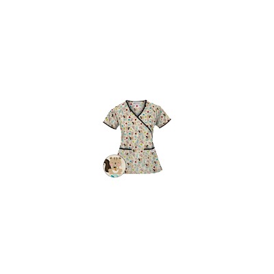 UA Fall Favorite Black Mock Wrap Scrub Top