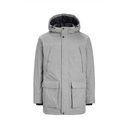 Parka con capucha Gris claro jaspeado