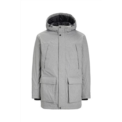 Parka con capucha Gris claro jaspeado