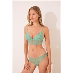 Sujetador bralette LOVELY encaje floral verde
