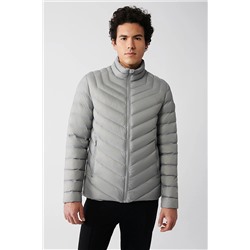 Avva Erkek Gri Su Itici Rüzgar Geçirmez Kaz Tüyü Comfort Fit Rahat Kesim Şişme Mont B006020