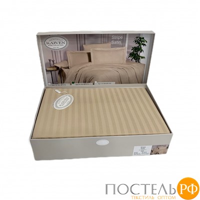 Постельное белье "Карвен" Stripe Satin 1.5 спальн. N 162-SS 012 sampanya/бежевый