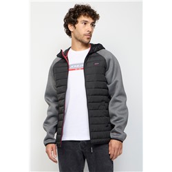Anorak con capucha Negro y gris