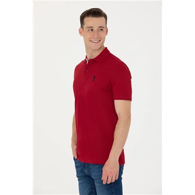 Erkek Bordo Polo Yaka Basic T-Shirt