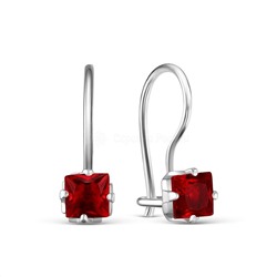 Серьги из серебра с фианитами родированные 925 пробы 149р красный