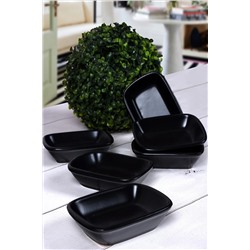 Keramika Mat Siyah Dikdörtgen Çerezlik / Kayık 13 Cm 6 Adet ST501106F956A0000000AYD200
