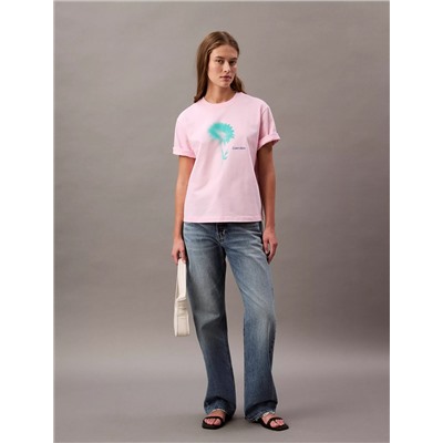 New Arrival Faded Flower Graphic Boxy T-Shirt