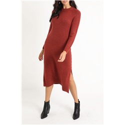 Vestido-jersey Rojo teja