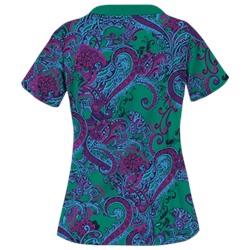 UA French Twist Edgy Emerald Scrub Top