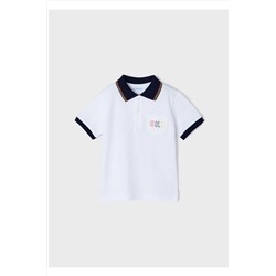 Mayoral, Çocuk Beyaz Polo Yaka T-shirt