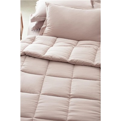 Mona Tek Kişilik Comforter Set - Pudra