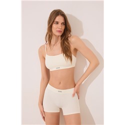 Top canalé seamless blanco