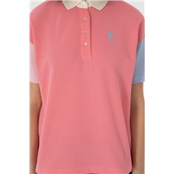 Kadın Pembe Polo Yaka Tişört