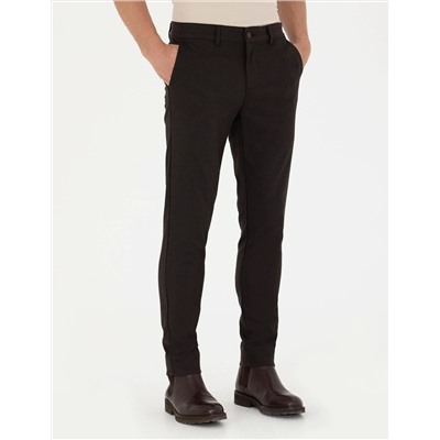 Koyu Kahverengi Slim Fit Kanvas Pantolon