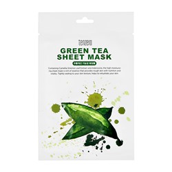 [TENZERO] Маска для лица тканевая ЭКСТРАКТ ЗЕЛЁНОГО ЧАЯ Green Tea Sheet Mask, 25 мл