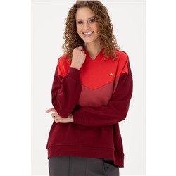 Kadın Bordo Kapüşonlu Sweatshirt