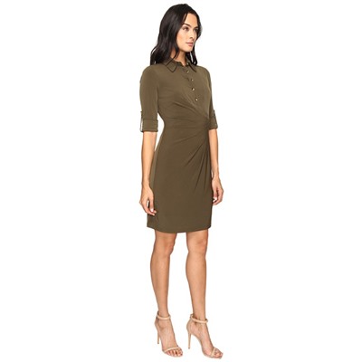 Jersey Shirtdress with Hardware