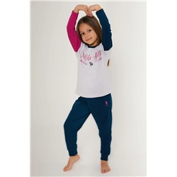 Kız Çocuk Beyaz Melanj Pijama Takımı