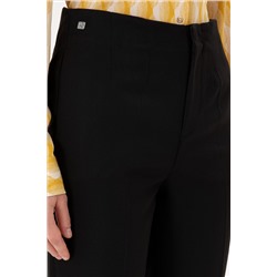 Kadın Siyah Carrot High Waist Fit Kanvas Pantolon