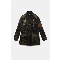 Parka militar estampado floral