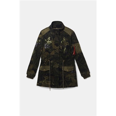Parka militar estampado floral