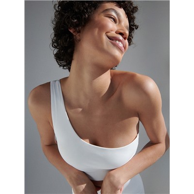 Einarmiges Top mit Blumenmuster
