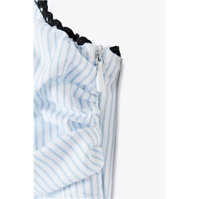 STRIPED MIDI DRESS