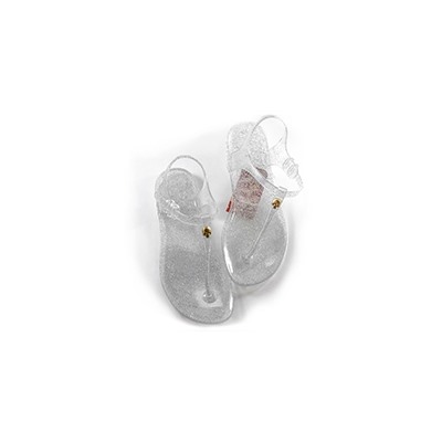 САНДАЛИИ SKULL  ПРОЗРАЧНЫЕ С ГЛИТТЕРОМ ОТ ZHOELALA / ZHOELALA SKULL WHITE CLEAR SHIMMER