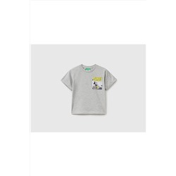 United Colors of BenettonErkek Çocuk Mix Cebi Disney Baskılı T-shirt Gri Melanj