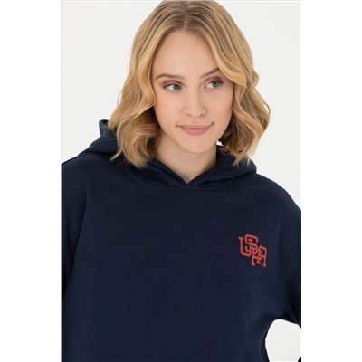 Kadın Lacivert Kapüşonlu Sweatshirt