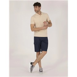 Bej Slim Fit Polo Yaka Basic Tişört