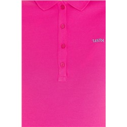 Kadın Fuşya Basic Polo Yaka Tişört