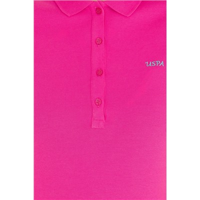 Kadın Fuşya Basic Polo Yaka Tişört