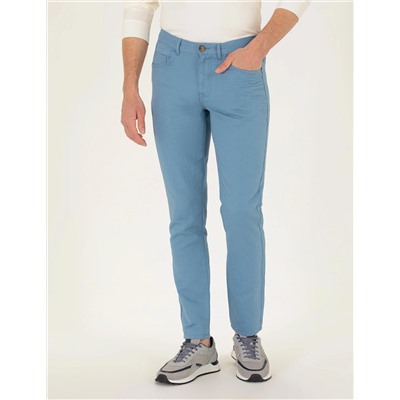 Koyu Mavi Slim Fit Kanvas Pantolon