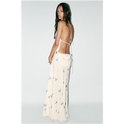 BUTTERFLY HALTER LONG DRESS