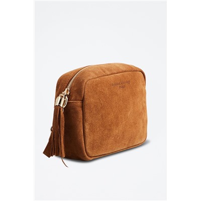 Bandolera de piel Gaby Camel