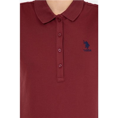 Kadın Vİşne Basic Polo Yaka Tişört