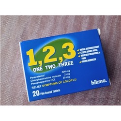 Средства для лечения простуды и гриппа  1,2,3 One Two Three 20 таблеток