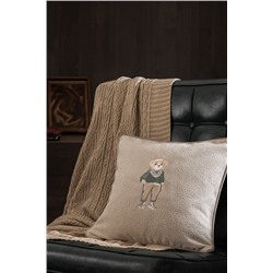 Melay Kırlent Kılıfı - Taş/Toprak - 43x43 cm