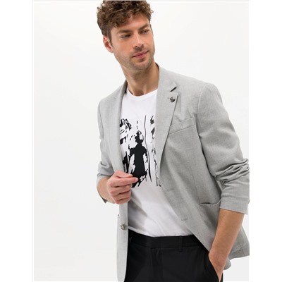 Gri Spor Keten Karışımlı Blazer Ceket