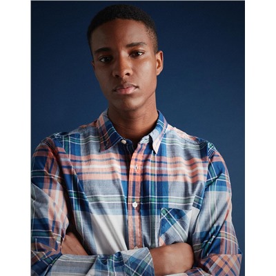 Pocket Plaid Shirt, Men, Multicolour