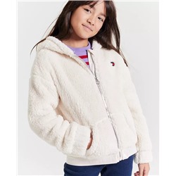 Tommy Hilfiger Big Girls Minky Zip Front Hoodie