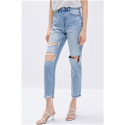Vaquero slim fit 7/8 de tiro alto Azul claro