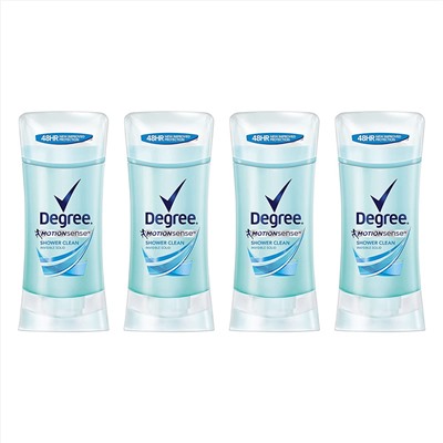 Degree MotionSense Antiperspirant Deodorant, Shower Clean, 2.6 Ounce (Pack of 4)