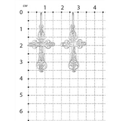 Крест из серебра родированный - 3,6 см 925 пробы 3-403р