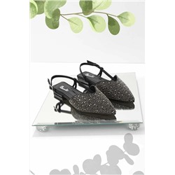 Bambi Mat Siyah Saten Kadın Babet K01211700238