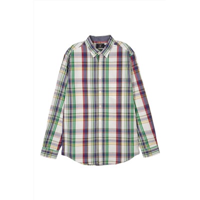 Camisa regular fit Crudo y verde