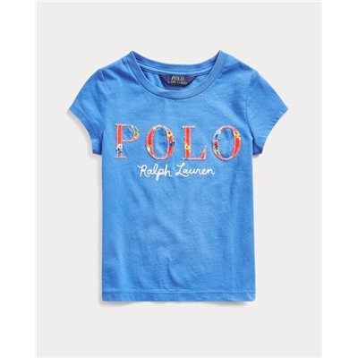 GIRLS 2-6X Floral-Logo Cotton Jersey Tee